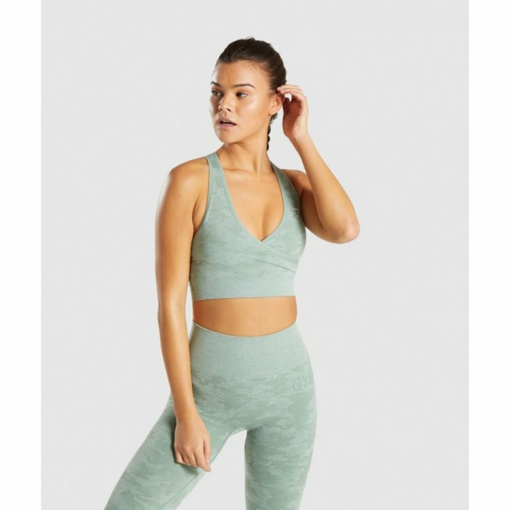 Gymshark Camo Leggings Sage Green Small